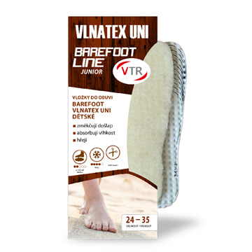 Vložky do bot VTR Vlnatex JUNIOR - Barefoot - střihací