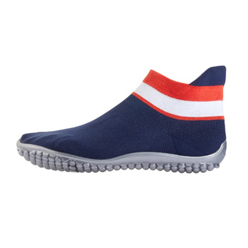 Ponožkoboty Leguano sneaker – Modré, červeno-bílý pruh